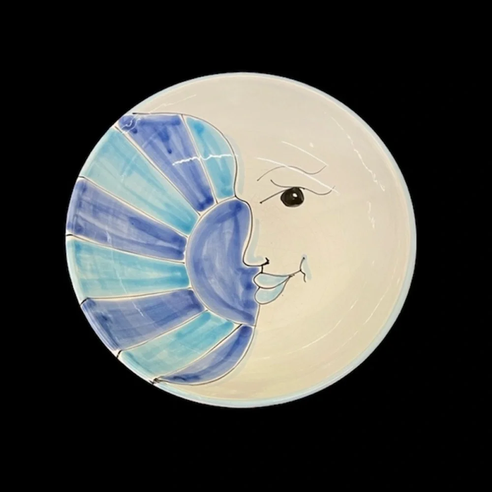 La Musa Italian Pottery Hand painted Sun and Moon celestial Pasta bowl